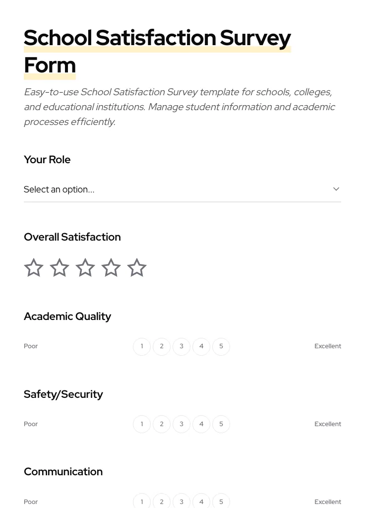 School Satisfaction Survey preview