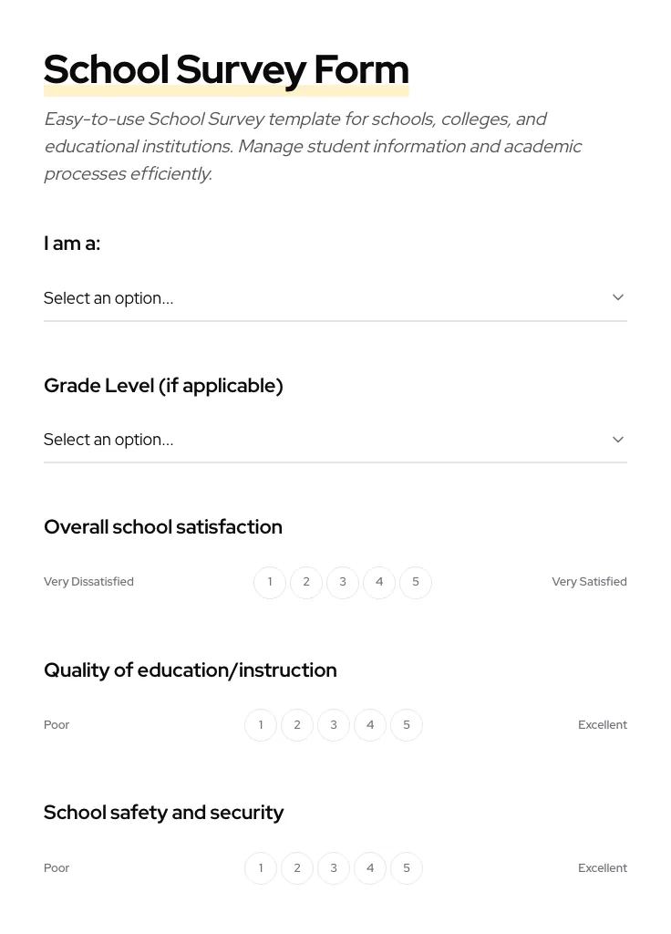 School Survey preview