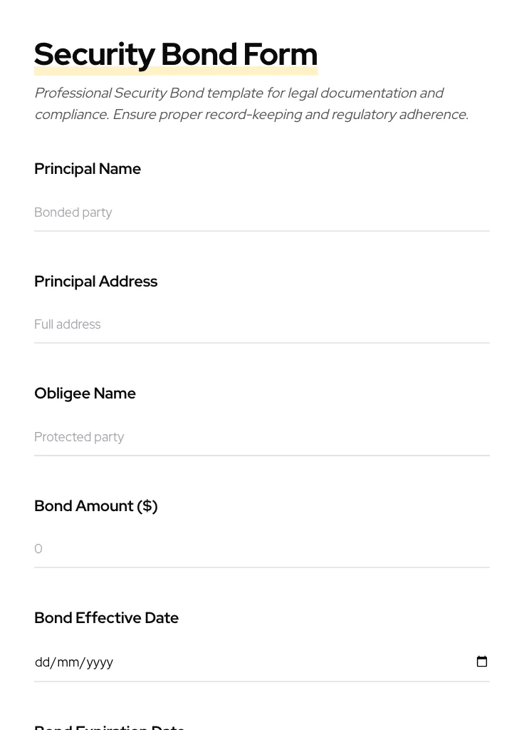 Security Bond preview