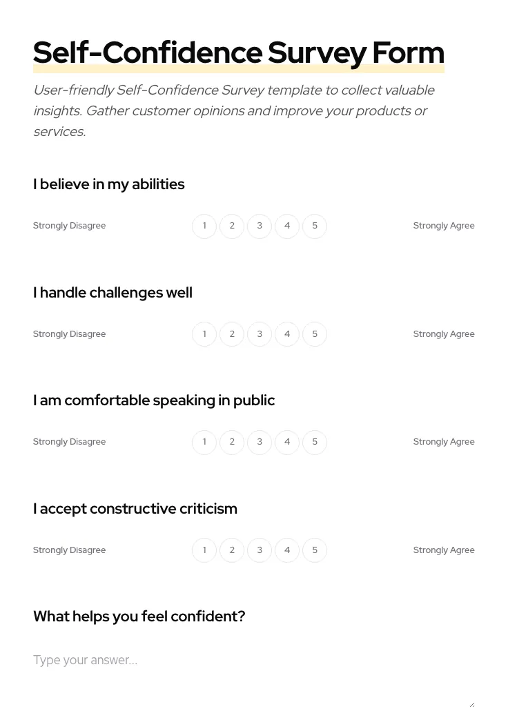 Self-Confidence Survey preview