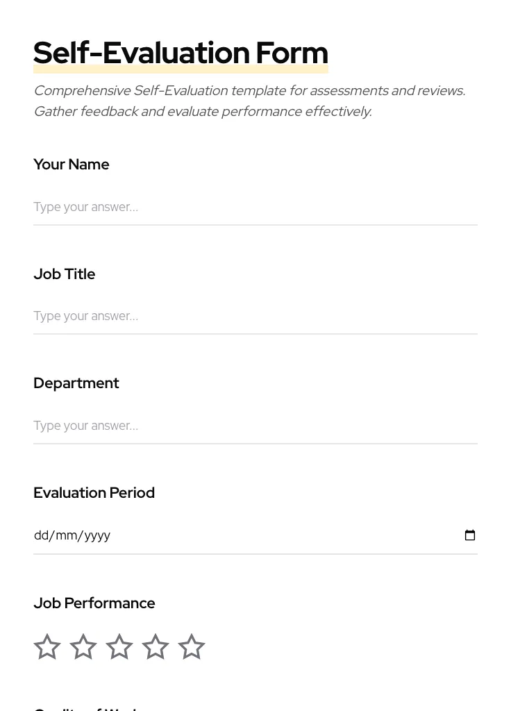 Self-Evaluation preview