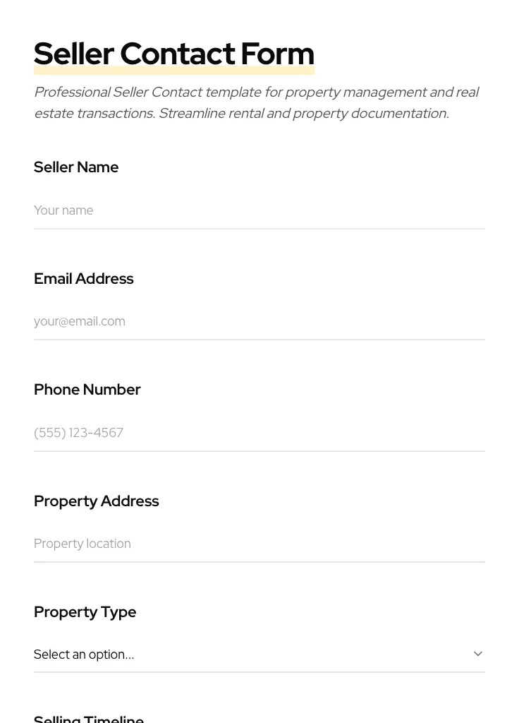 Seller Contact preview