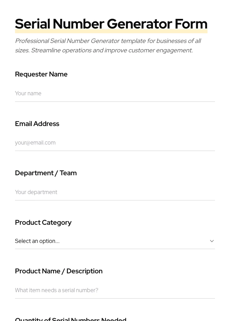 Serial Number Generator preview