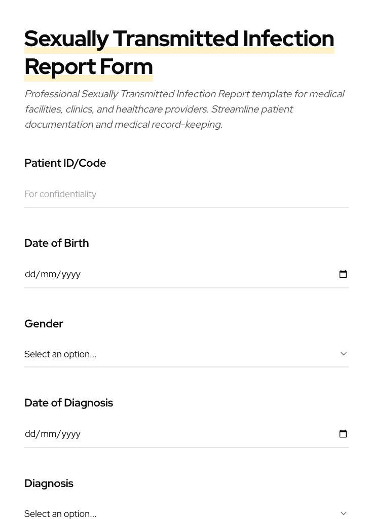 Sexually Transmitted Infection Report preview