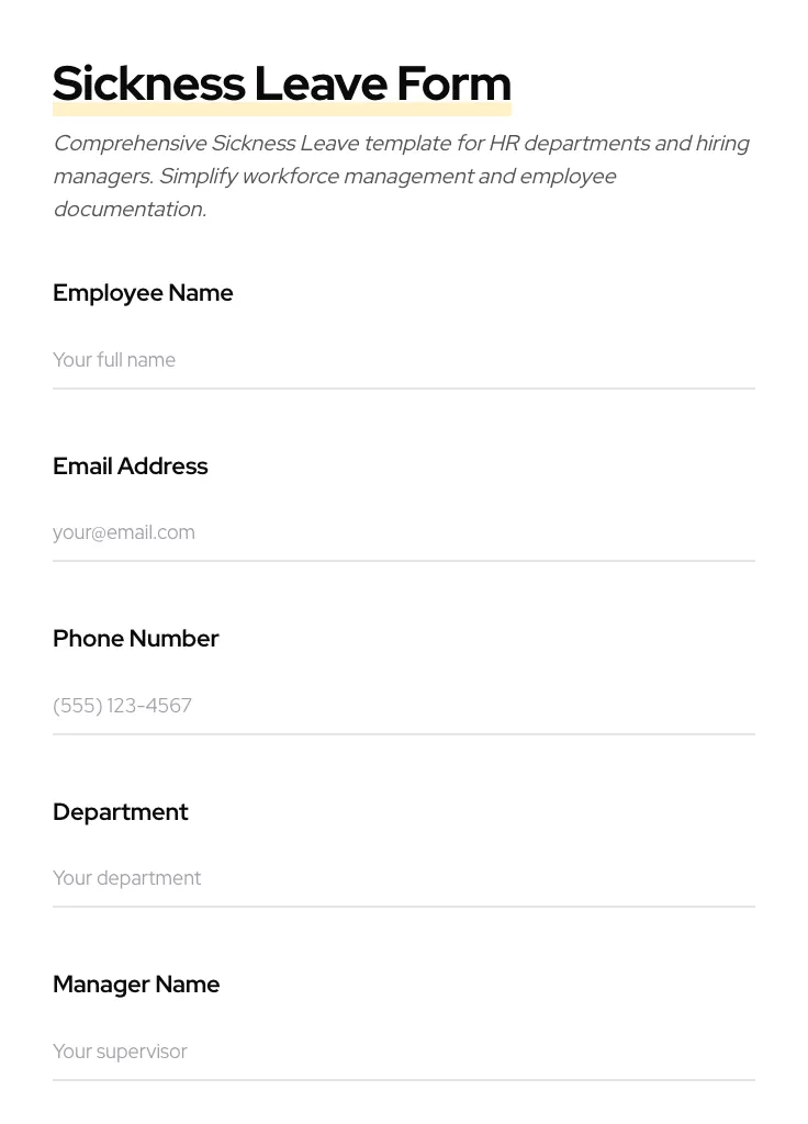 Sickness Leave preview