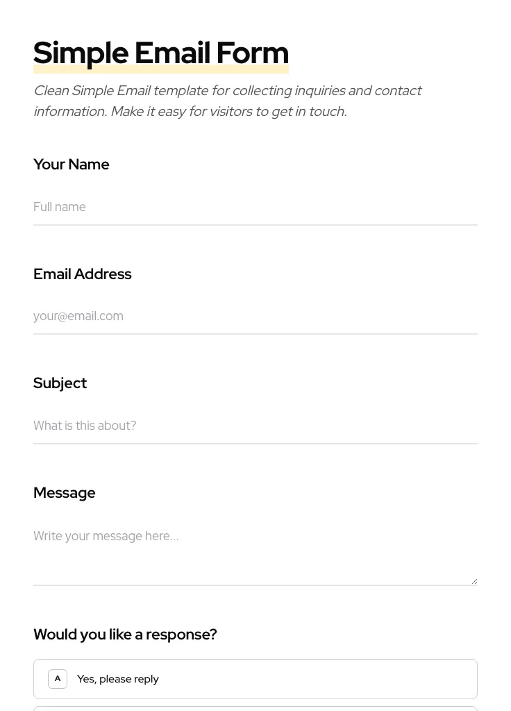 Simple Email preview