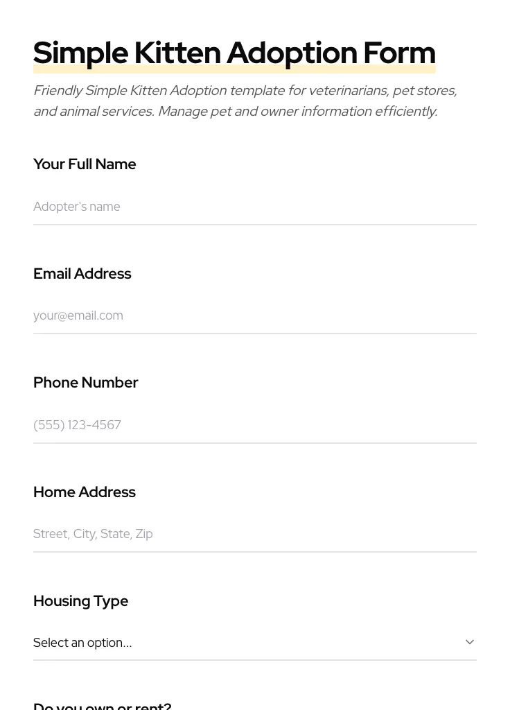 Simple Kitten Adoption preview