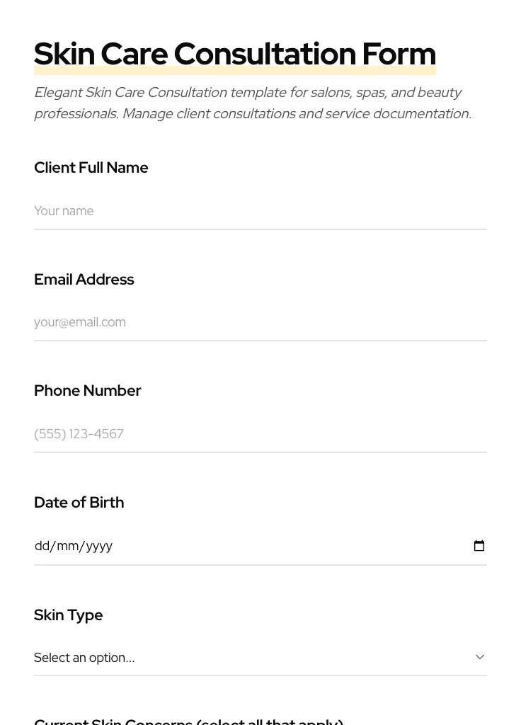 Skin Care Consultation preview
