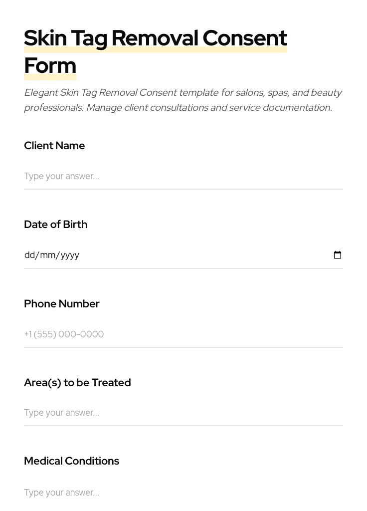 Skin Tag Removal Consent preview