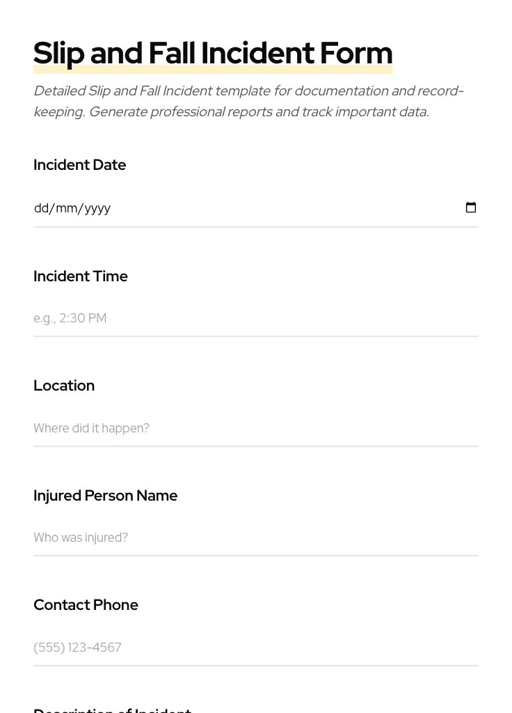 Slip and Fall Incident preview