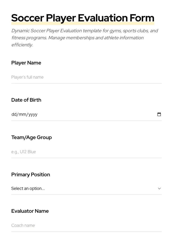 Soccer Player Evaluation preview