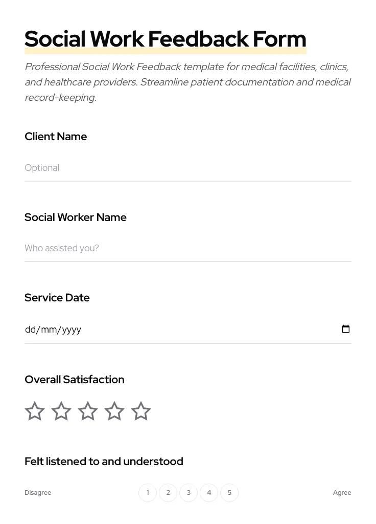 Social Work Feedback preview