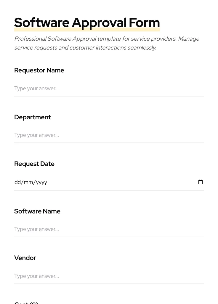 Software Approval preview