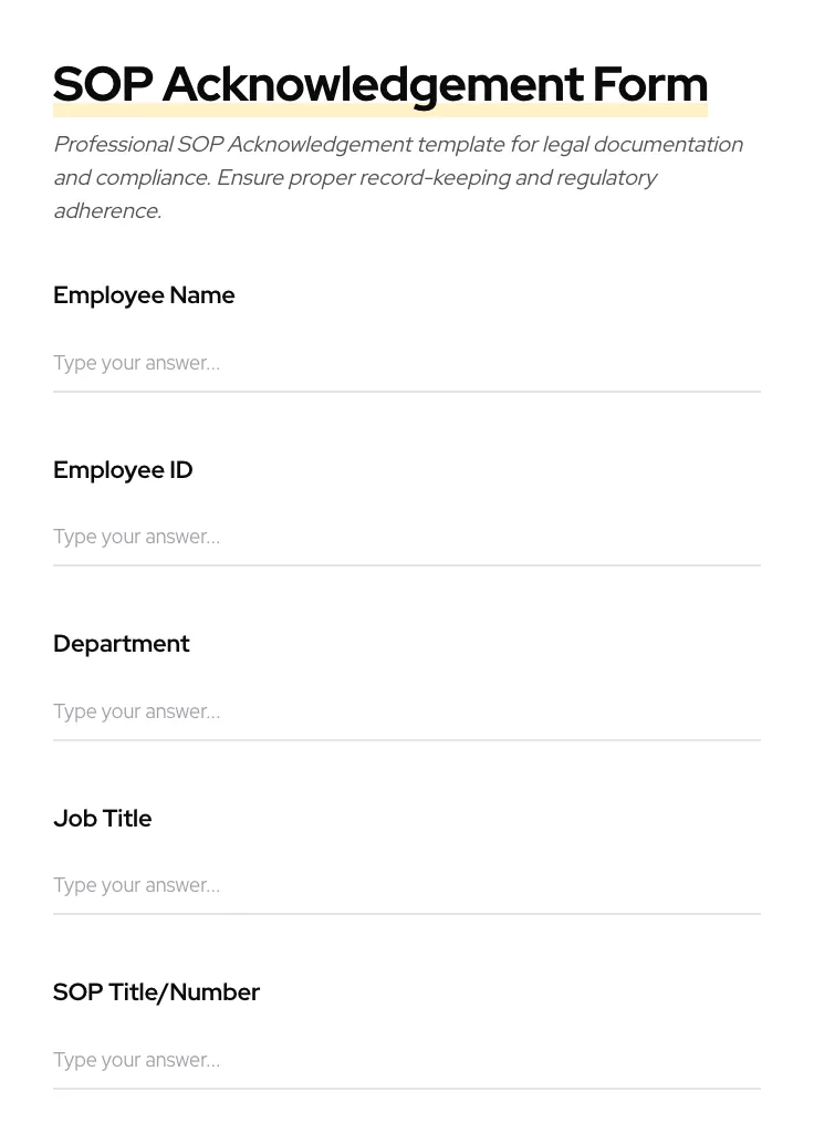 SOP Acknowledgement preview