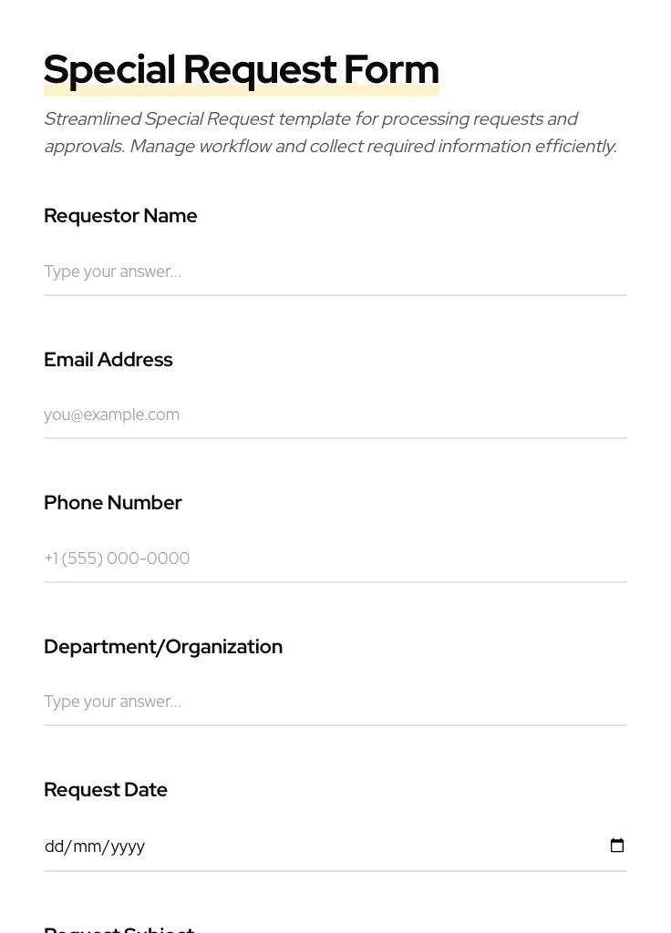 Special Request preview