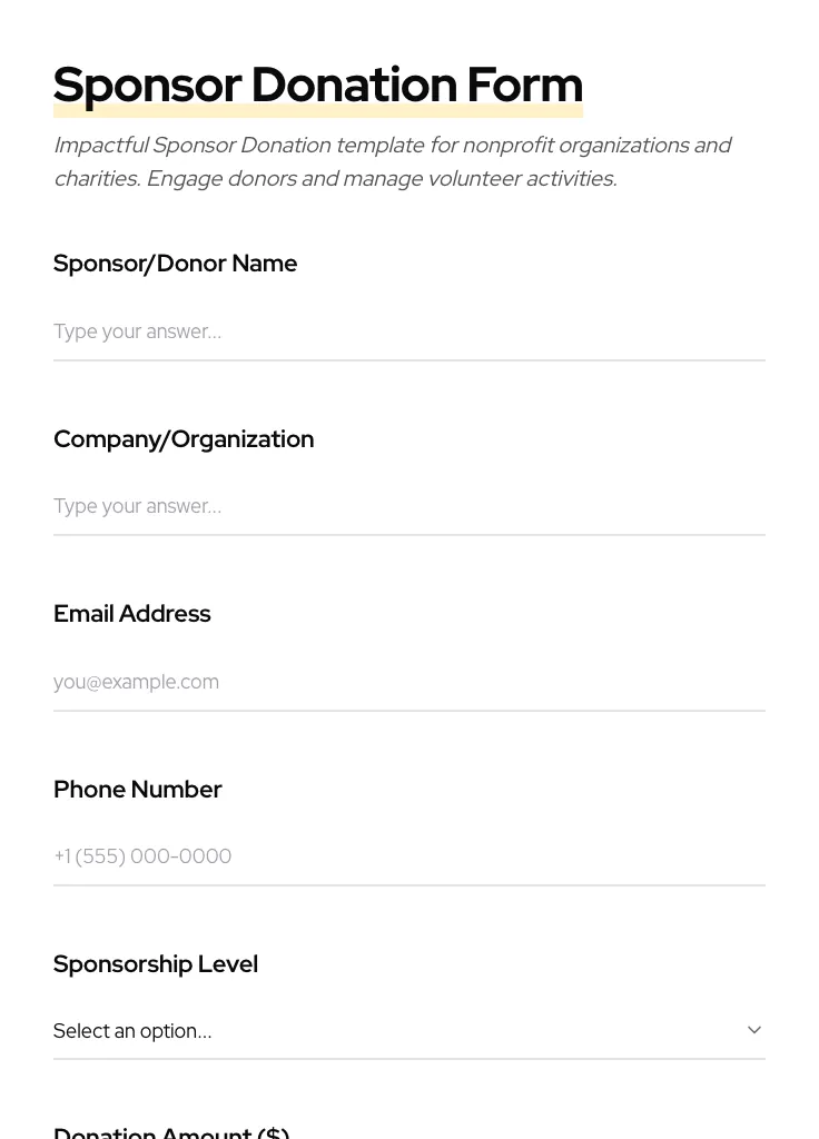 Sponsor Donation preview