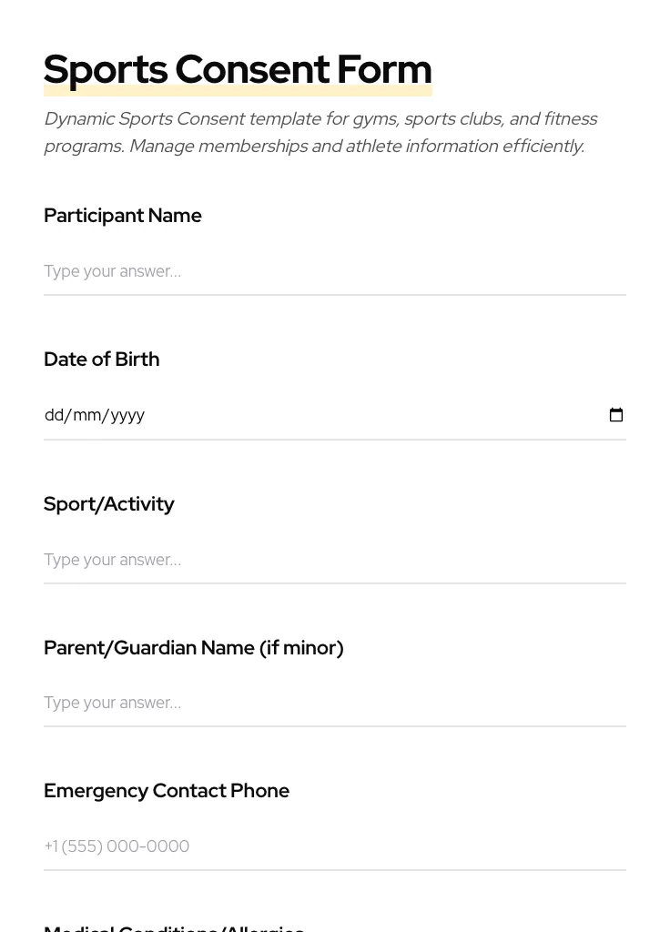Sports Consent preview