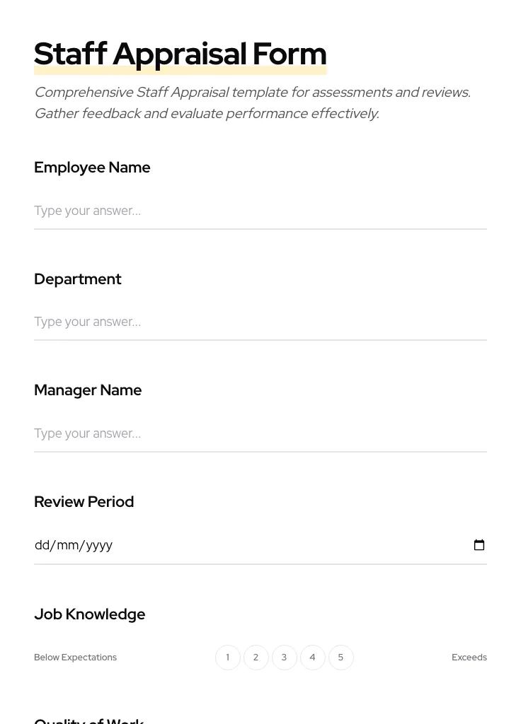 Staff Appraisal preview