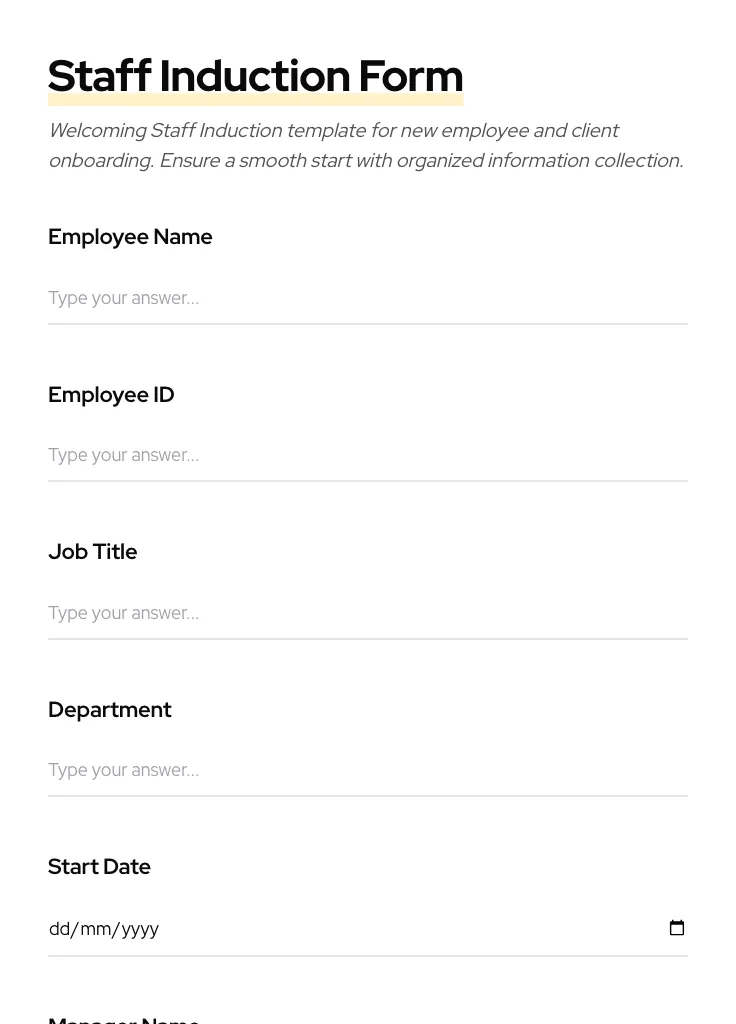 Staff Induction preview