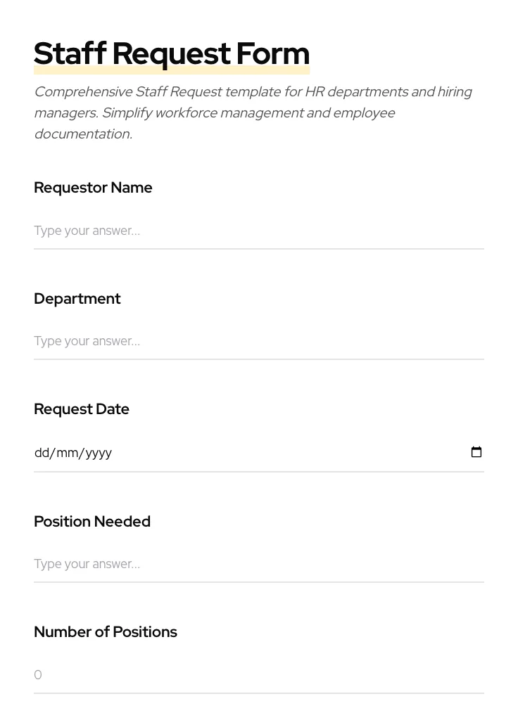 Staff Request preview