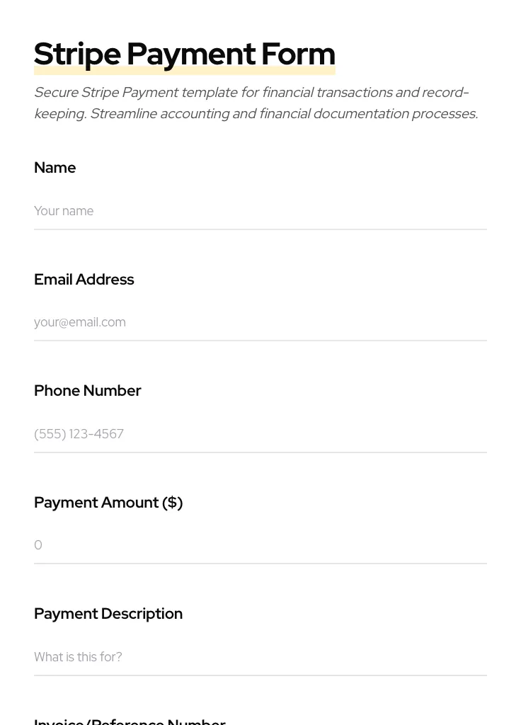 Stripe Payment preview