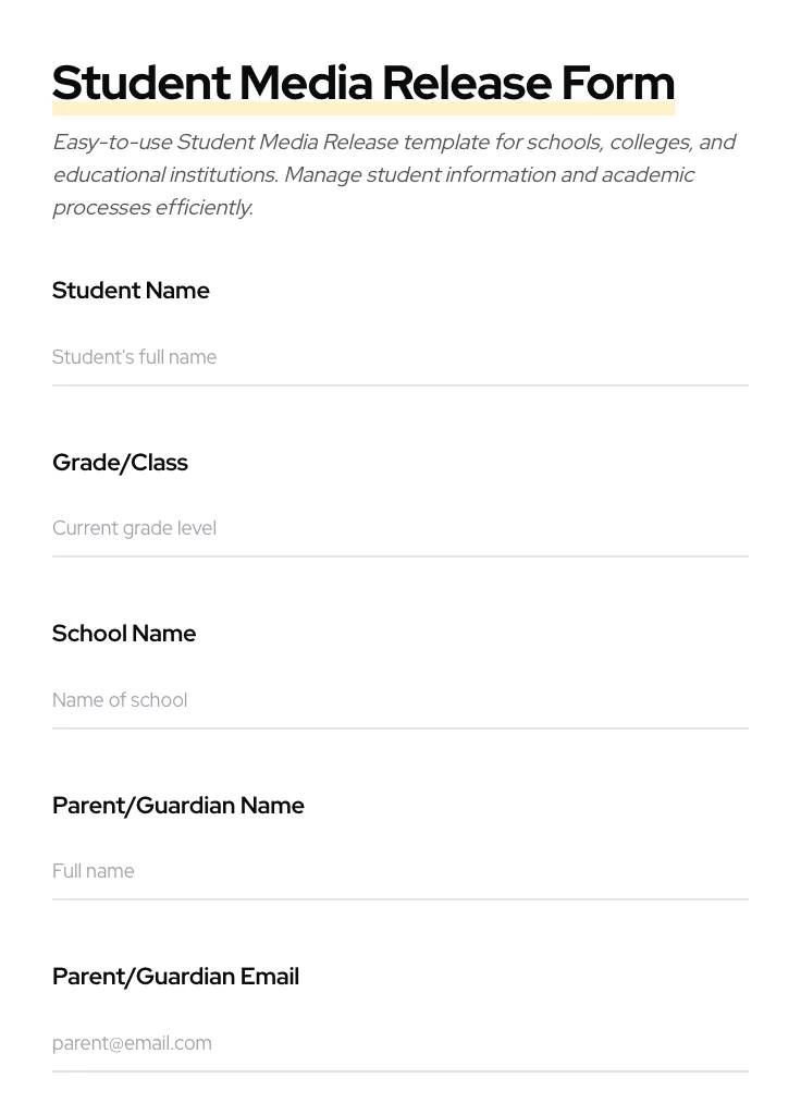 Student Media Release preview