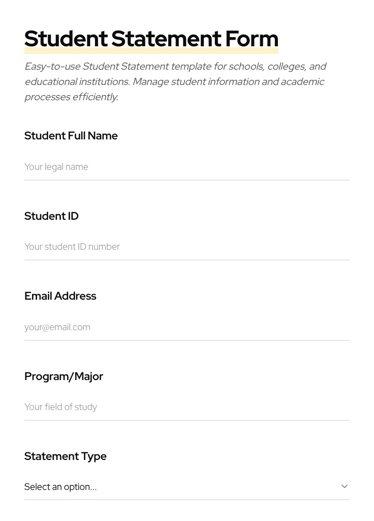 Student Statement preview