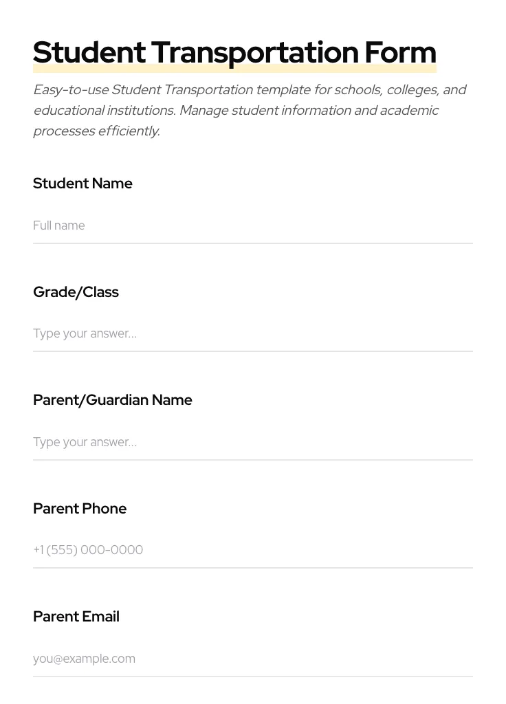 Student Transportation preview