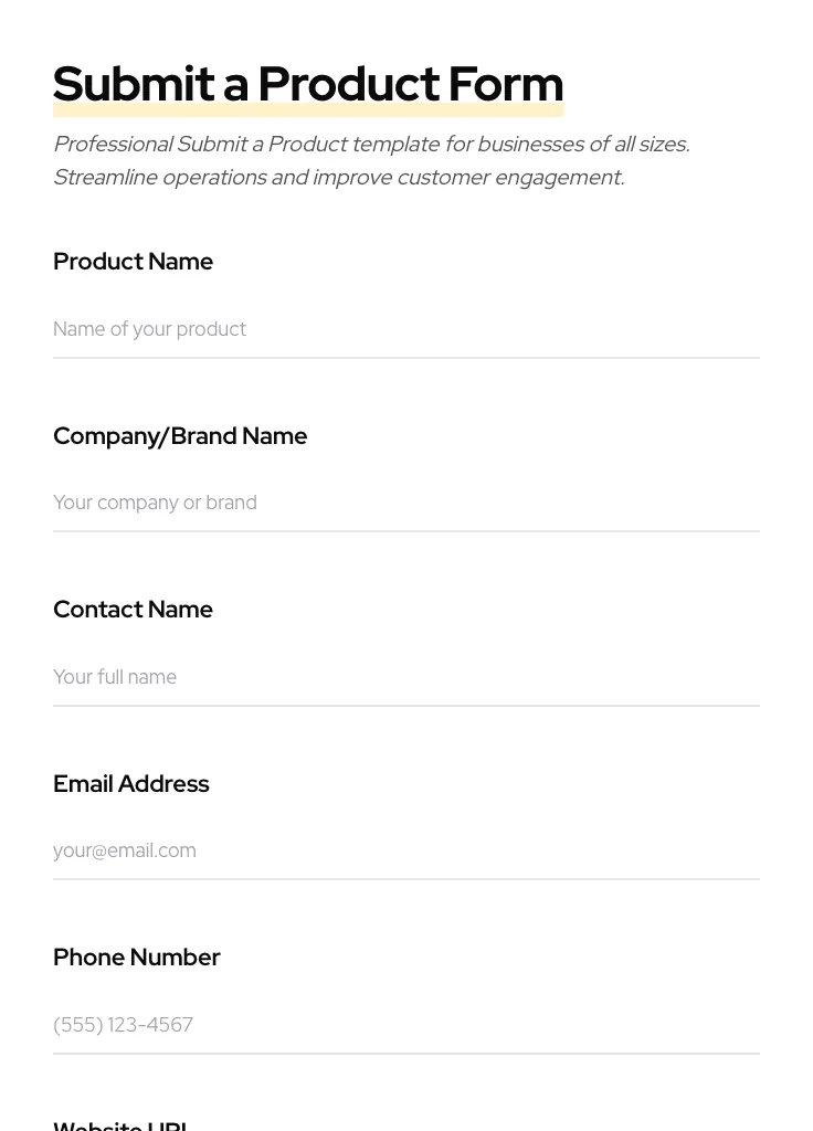 Submit a Product preview