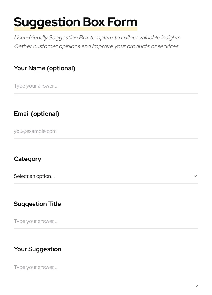 Suggestion Box preview