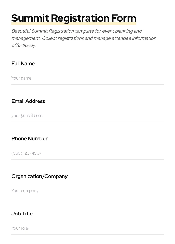 Summit Registration preview