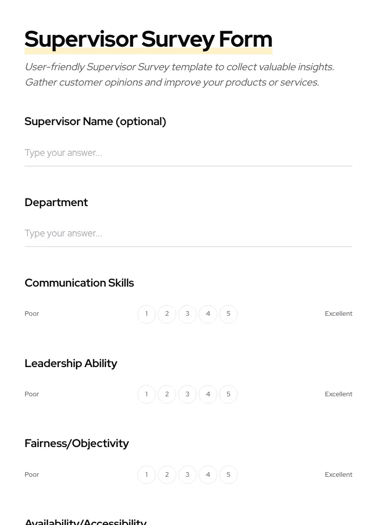 Supervisor Survey preview