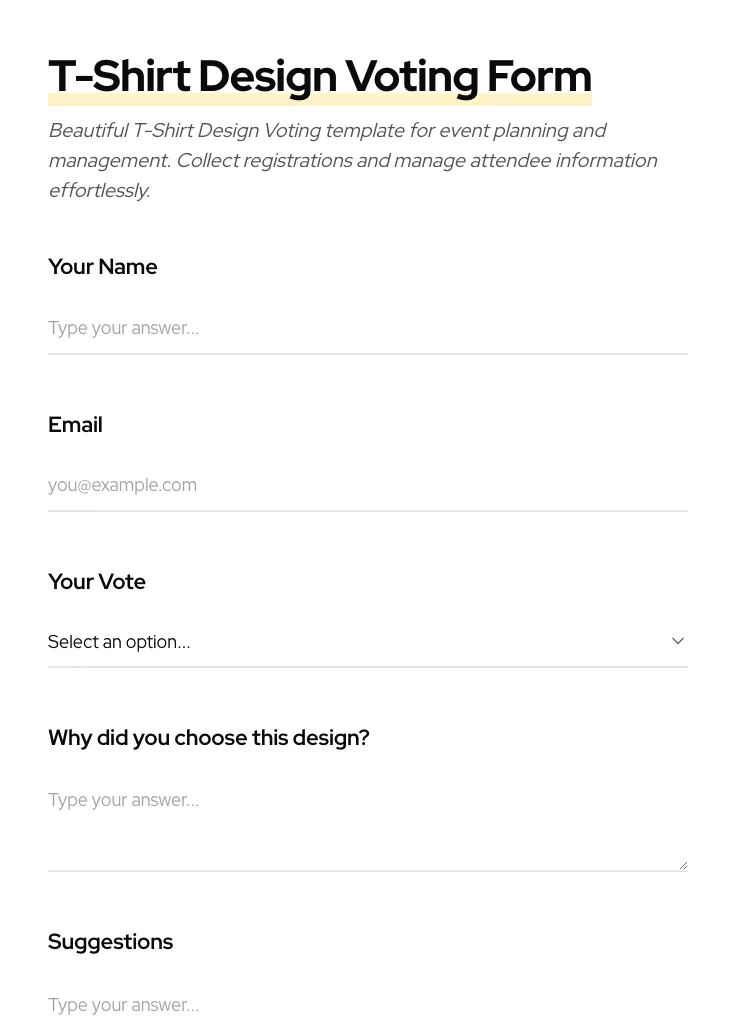 T-Shirt Design Voting preview