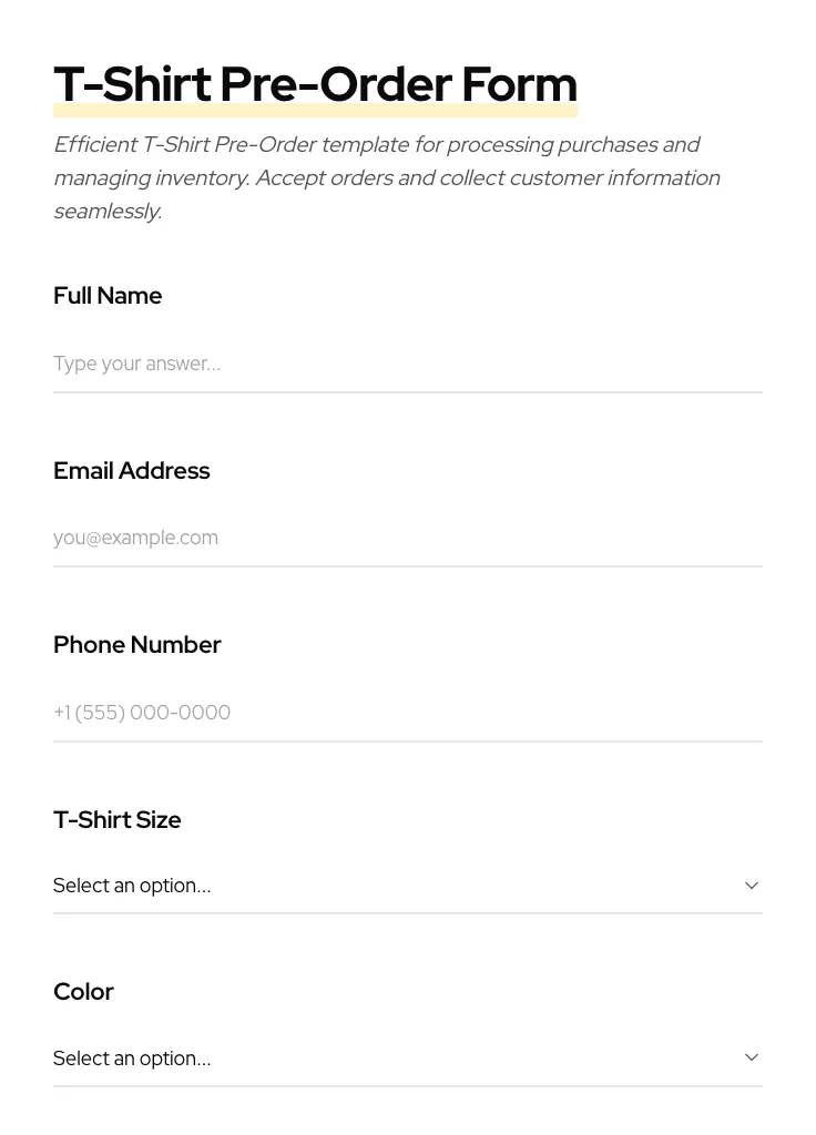 T-Shirt Pre-Order preview