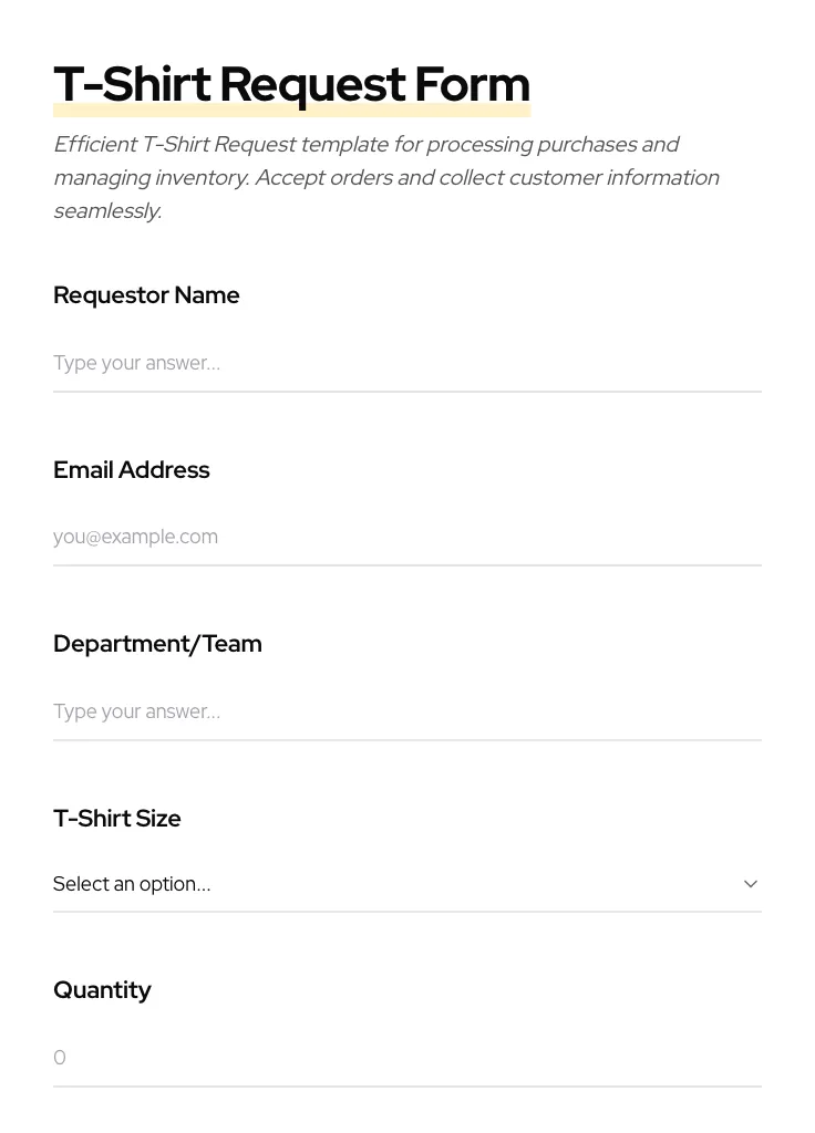 T-Shirt Request preview