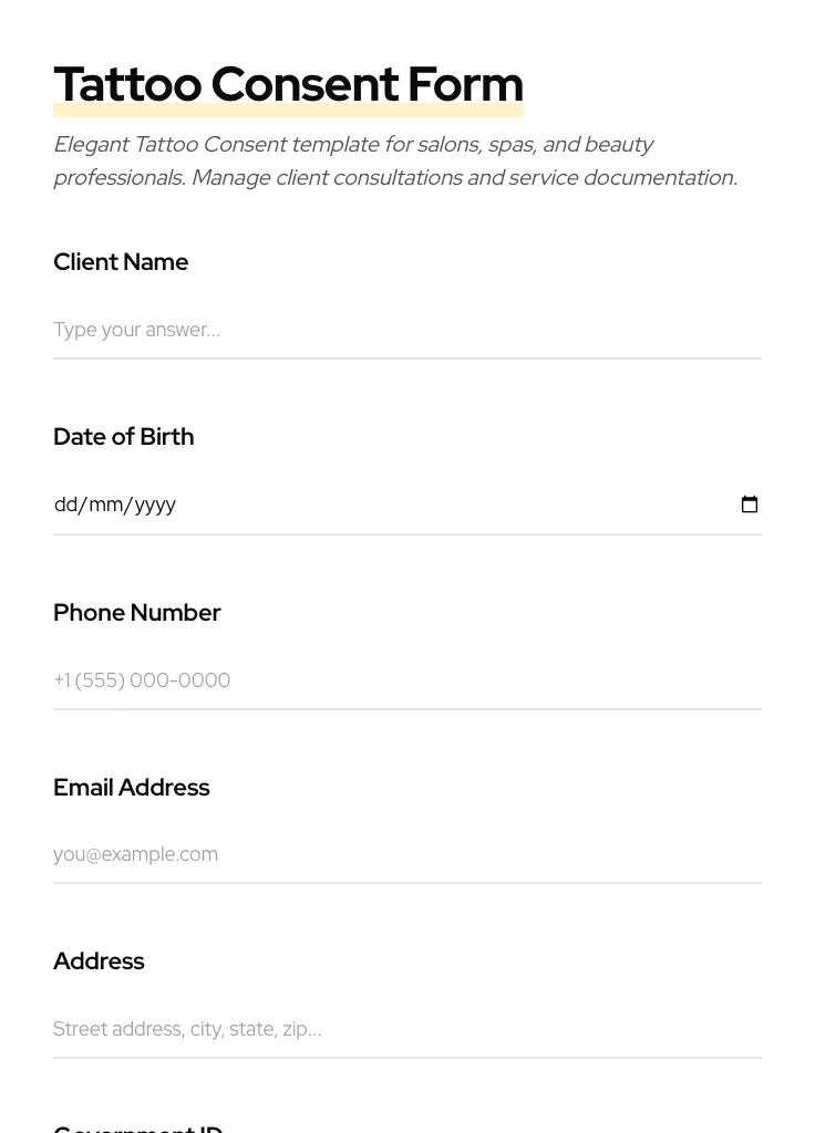 Tattoo Consent preview