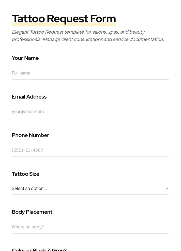 Tattoo Request preview