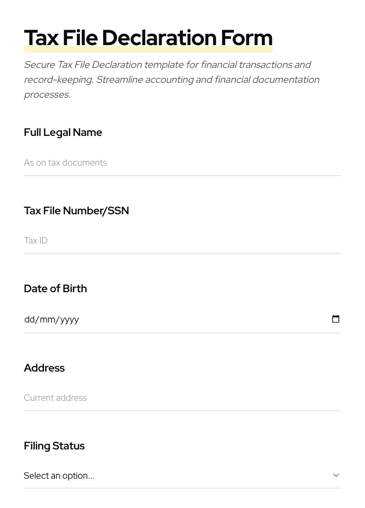 Tax File Declaration preview