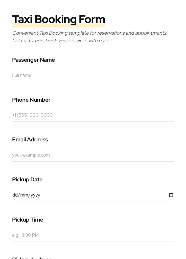 Taxi Booking preview