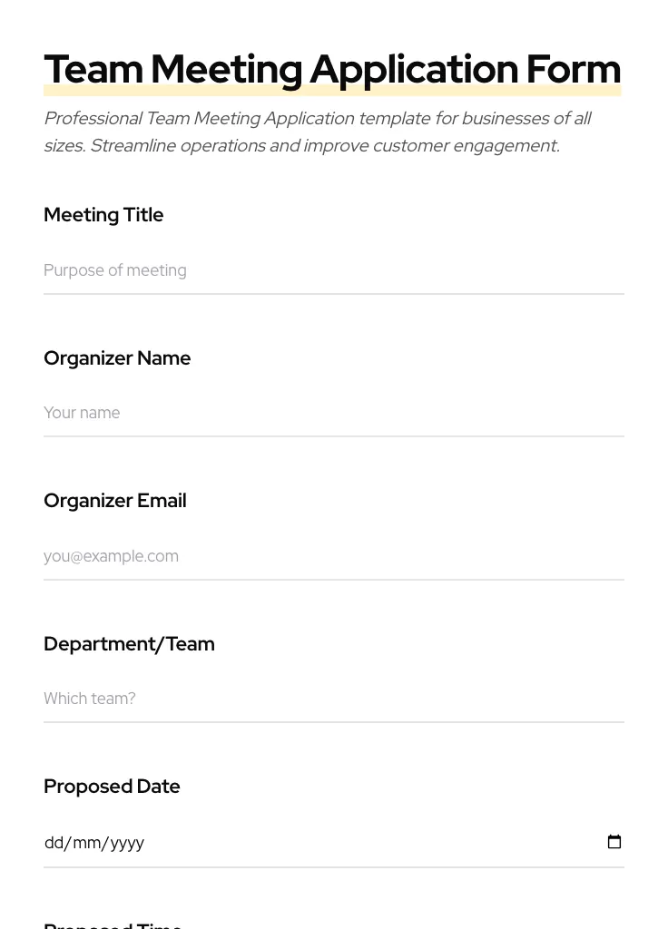 Team Meeting Application preview
