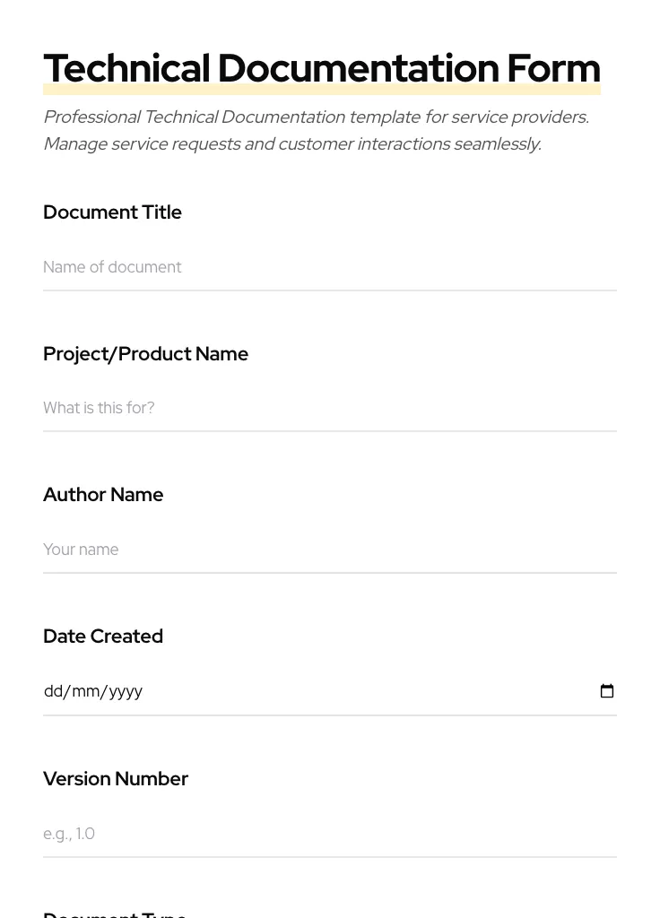 Technical Documentation preview