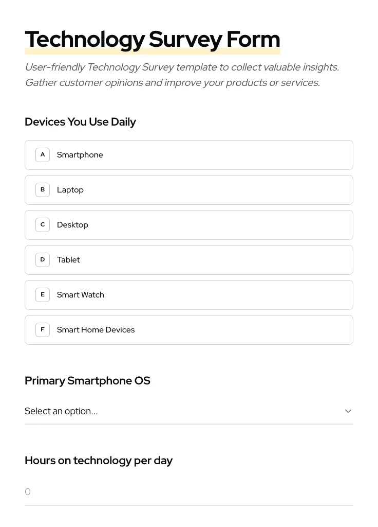 Technology Survey preview