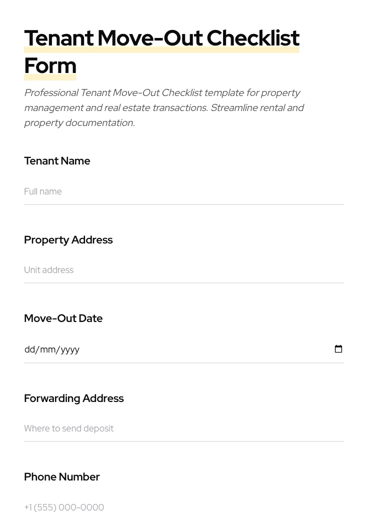 Tenant Move-Out Checklist preview