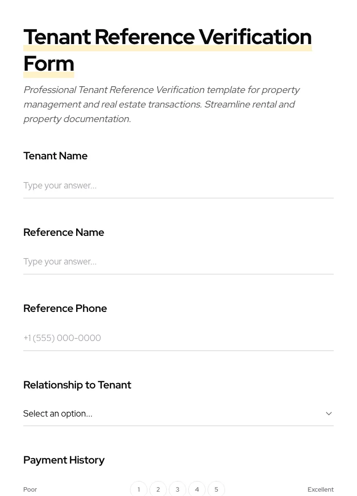Tenant Reference Verification preview
