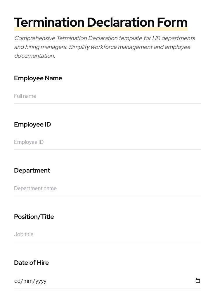 Termination Declaration preview