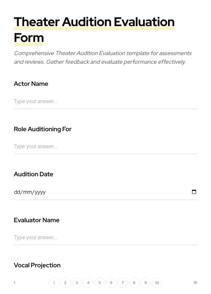 Theater Audition Evaluation preview