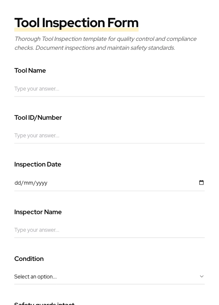 Tool Inspection preview