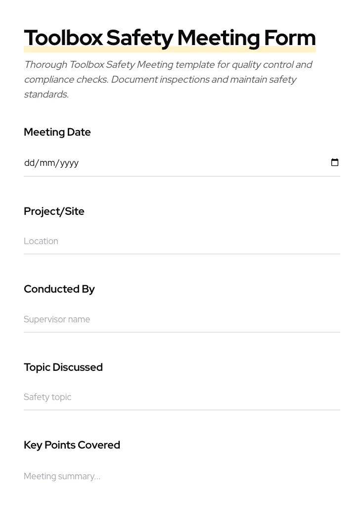 Toolbox Safety Meeting preview