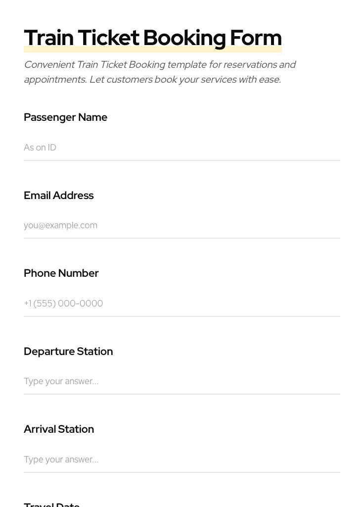 Train Ticket Booking preview
