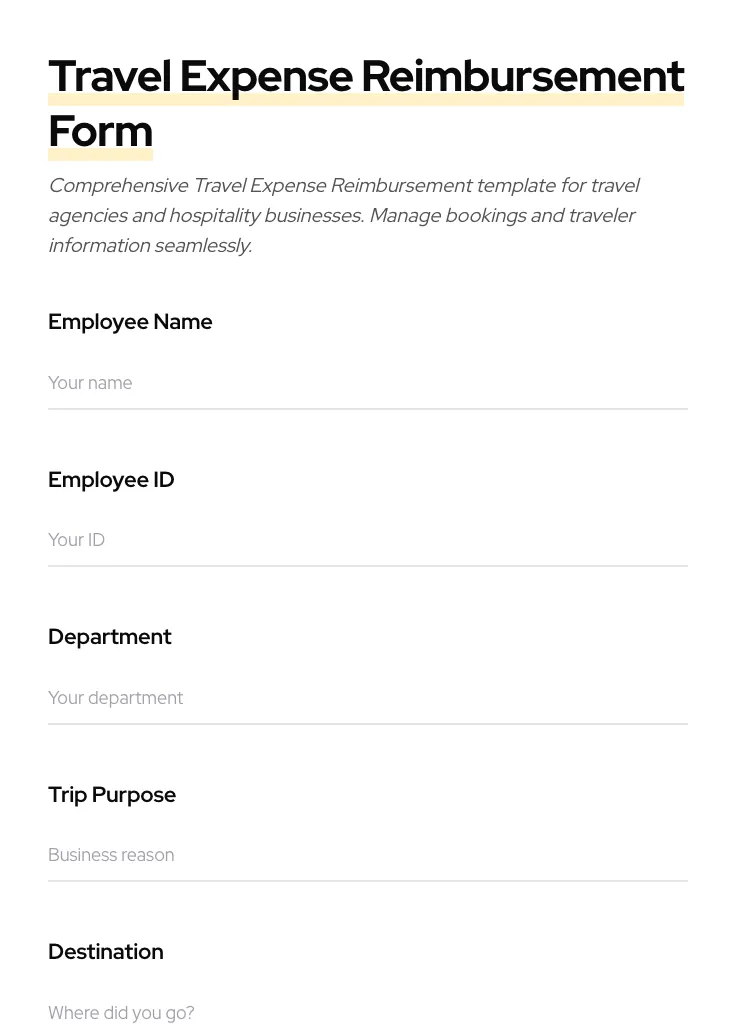 Travel Expense Reimbursement preview